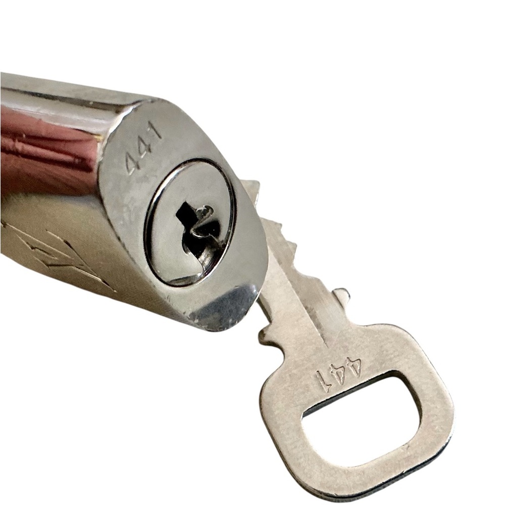 Authentic Louis Vuitton Palladium Lock and Key #441 Rare - Picture 3 of 3